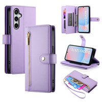Flip case for Samsung Galaxy S24 FE, Wallet Zipper Pocket, purple
