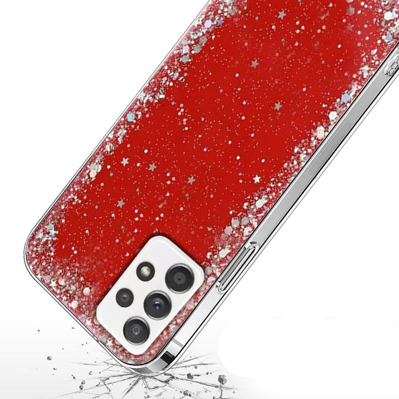 Case for Samsung Galaxy A32 5G, Glittery, red