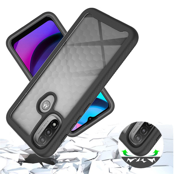 Case for Motorola Moto E20, Shockproof, with film, blue