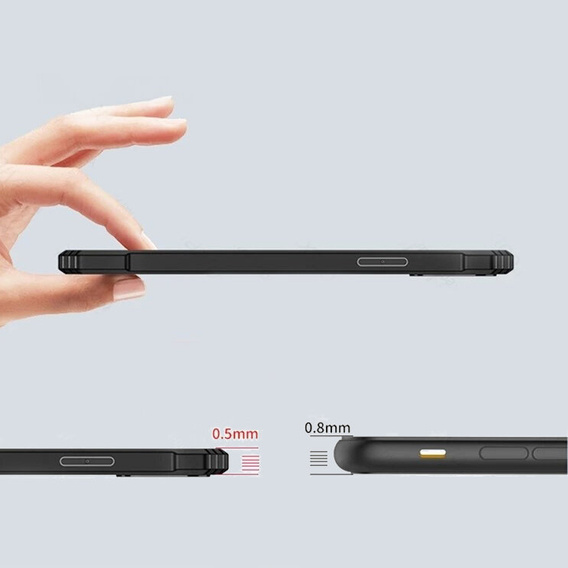 Case for Oppo Reno 12F / 12S, with magnetic sheet, transparent / black