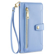 Flip case for Samsung Galaxy A16, Wallet Zipper Pocket, blue