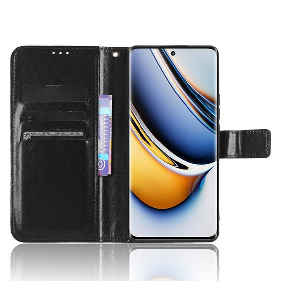 Flip case for Realme 11 Pro 5G / Pro+ 5G, Crazy Horse Wallet, black