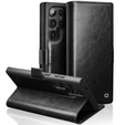 Flip case for Samsung Galaxy S25 Ultra, QIALINO Leather Wallet, black
