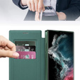 Flip case for Samsung Galaxy S22 Ultra 5G, RFID Wallet MagSafe CamShield, green