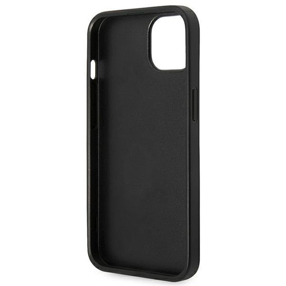 Karl Lagerfeld Case for iPhone 14 Plus, Saffiano Karl's Head Patch, black