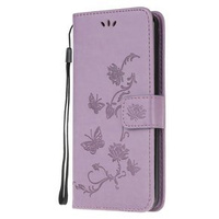 Flip case for Samsung Galaxy M21, Butterfly Flower, purple