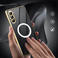 Magnetic Dual Glass MagSafe case for Samsung Galaxy S24+ Plus, gold