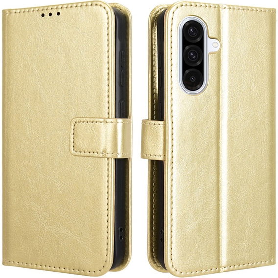 Flip case for Samsung Galaxy A36, Crazy Horse Wallet, gold