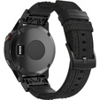 Canvas+Leather strap for Garmin Fenix 5/6/6 Pro / 7 / Forerunner 935/945 - black