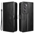 Flip case for Oppo Reno 12 Pro, Crazy Horse Wallet, black