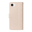 Flip case for iPhone 16E, Rhombus Crossbody Leather, beige