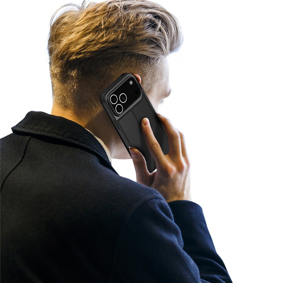 Dux Ducis case for iPhone 17 Pro, Skin Pro, with flap, with card slot, black
