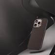 BENKS Kevlar Case for iPhone 16 Pro, for MagSafe, Carbon Fiber, brown