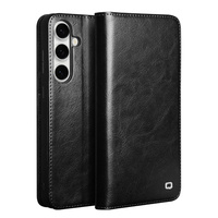 Flip case for Samsung Galaxy S25 FE, QIALINO Leather Wallet, black