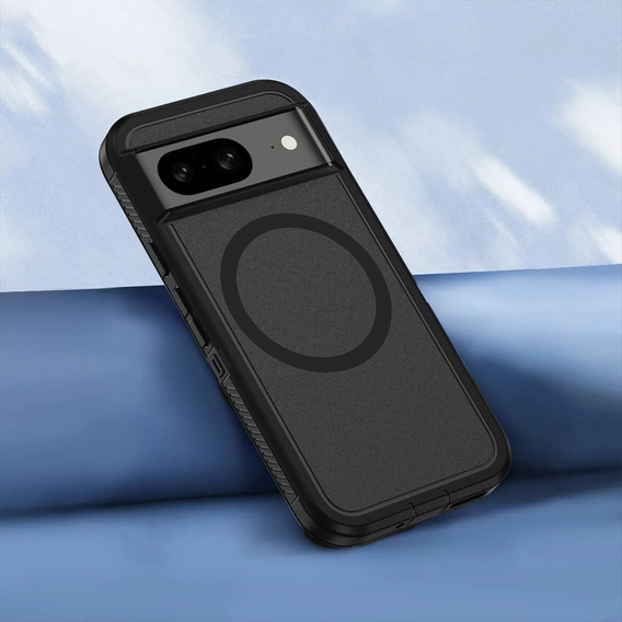 Case with frame for Google Pixel 8A, for MagSafe, black