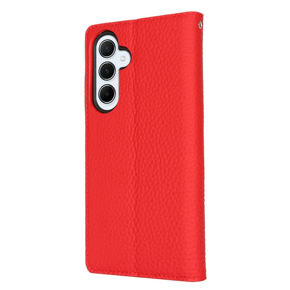 Flip case for Samsung Galaxy S25+ Plus, Litchi Skin Grain, red
