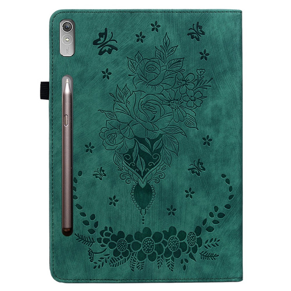 Flap case for Lenovo Tab P12, flower, green