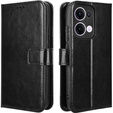 Flip case for Oppo Reno 13, Crazy Horse Wallet, black