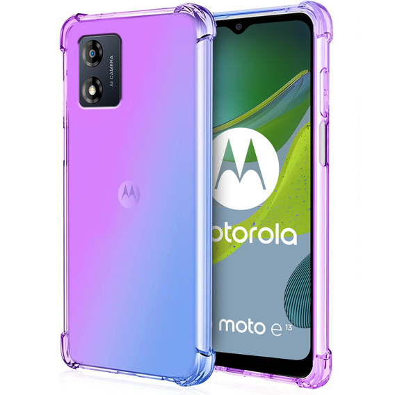 Case for Motorola Moto E13, Gradient Dropproof, Purple / blue