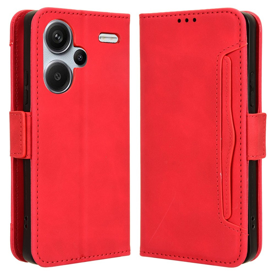 Flip case for Xiaomi Redmi Note 13 Pro+, Card Slot, red
