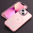 Case for iPhone 13, for MagSafe, ERBORD Matt Case, pink + Screen Glass