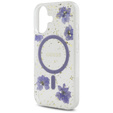GUESS HC MagSafe Resin Flowers and Glitter Case for iPhone 16