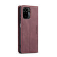CASEME case for Xiaomi Redmi Note 10 / 10S, Leather Wallet Case, maroon