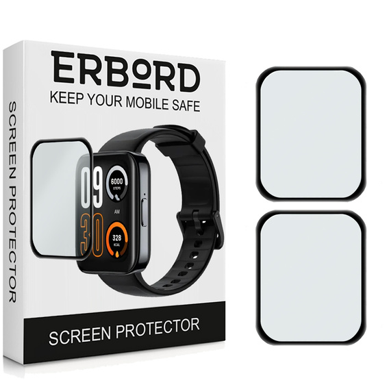 2x ERBORD Hybrid Glass for Realme Watch 3 Pro