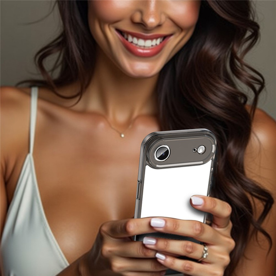 Silicone sleeve for iPhone Air, with hard back, smoky black