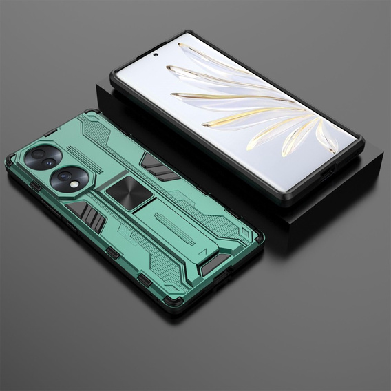 Case for Honor 70 5G, Military kickstand, green