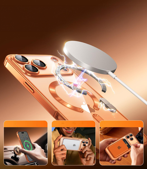 Electro MagSafe case for iPhone 17 Pro, orange