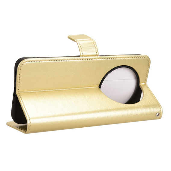 Flip case for Xiaomi Redmi 14C / Xiaomi Poco C75, Crazy Horse Wallet, gold