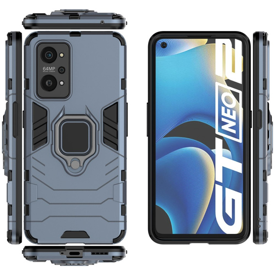 Case for Realme GT 2 5G / GT Neo 2 / GT Neo 3T, Kickstand Ring, blue