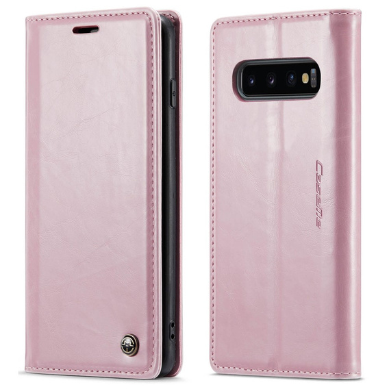 CASEME flip case for Samsung Galaxy S10+ Plus, Waxy Textupink, pink