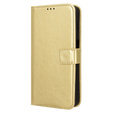 Flip case for Samsung Galaxy M35, Crazy Horse Wallet, gold