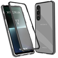 Case for Sony Xperia 1 V, Magnetic Dual Glass, black