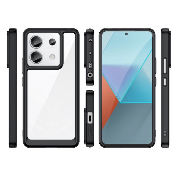 Case for Xiaomi Redmi Note 13 Pro 5G, Fusion Hybrid, transparent / black