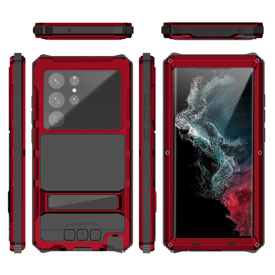 Case for Samsung Galaxy S22 Ultra, R-JUST, armoured, red