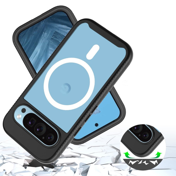Case for Google Pixel 9 Pro XL, Shockproof, with screen film, for MagSafe, black