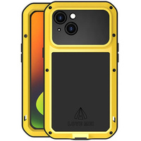 Love Mei Case for iPhone 14, armored with glass, yellow