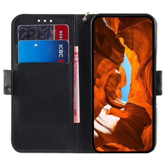 Flip case for Motorola Moto E22 / E22i, Wallet mandala, white