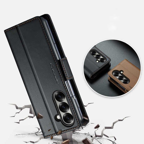 CASEME Litchi Wallet flip case for Samsung Galaxy Z Fold7 5G