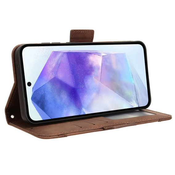 Flip case for Samsung Galaxy A55 5G, Card Slot, brown