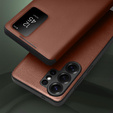 Qialino View Window leather flip case for Samsung Galaxy S26 Ultra, brown