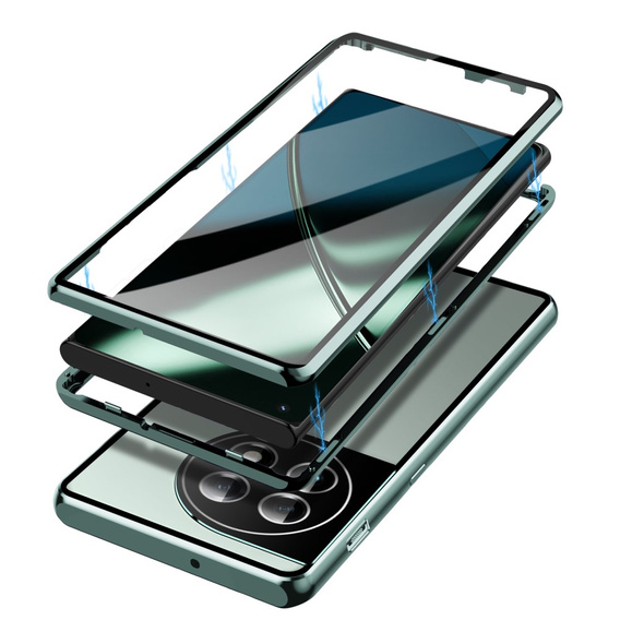 Case for OnePlus 11 5G, Magnetic Dual Glass, green