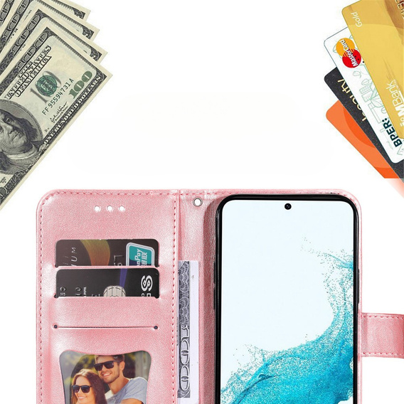 Flip case for Samsung Galaxy A54 5G, Mandala Flower, pink rose gold