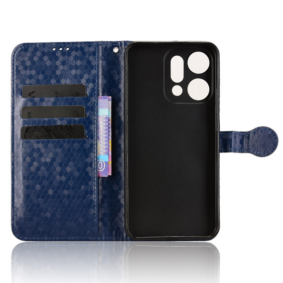 Flap case for Oppo Reno 14, Wallet Rhombus, blue