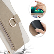 Flip case for iPhone 13, Wallet Zipper Pocket, with mirror, white