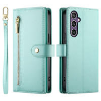 Flip case for Samsung Galaxy S25+ Plus, Wallet Zipper Pocket, green