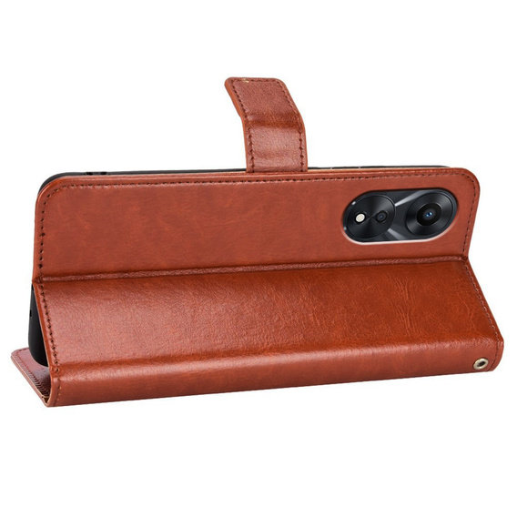 Flip case for Oppo A78 5G, Crazy Horse Wallet, brown